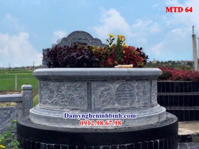 Mẫu mộ tròn đá xanh khối đẹp Ninh Bình 64