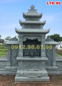 Lăng am thờ đá xanh rêu 3 mái chân quỳ tại Đông Anh Hà Nội