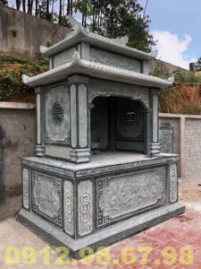 Lăng thờ đá đơn xanh rêu 2 mái tại Lạng Sơn