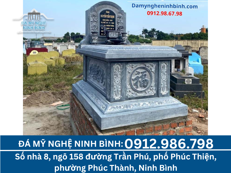 mẫu mộ đá xanh đen đẹp