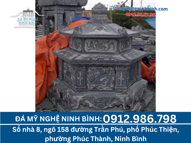 mộ đá xanh đen tinh xảo