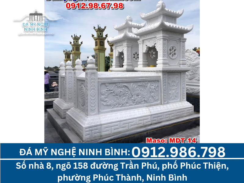 lăng mộ đá trắng nguyên khối đẹp