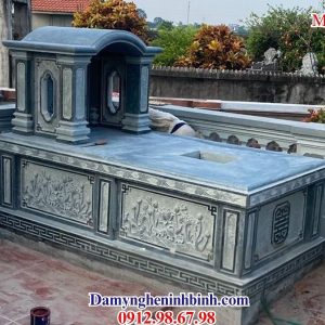 Mộ tổ đá xanh khối dòng họ - MT 12